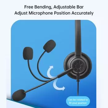 Проводная USB-гарнитура для компьютера с микрофоном, универсальная, офисная, для колл-центра, односторонняя чёрный