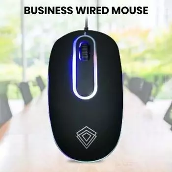 Проводная USB-мышь с 3 клавишами Plug & Play, 1000 точек на дюйм, регулируемая оптическая мышь с низкой задержкой, эргономичная игровая мышь для ПК, ноутбуков, компьютерные аксессуары чёрный