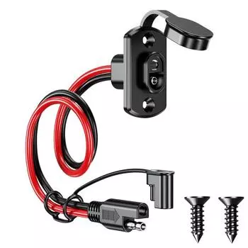 Проводная вилка удлинителя САЭ солнечного кабеля к женской розетке САЭ чёрный