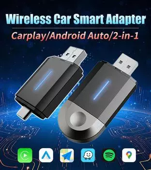 Проводной беспроводной адаптер Carplay Android Auto USB Type C для штатной автомобильной стереосистемы Plug and Play Smart Link для телефонов Android IOS
