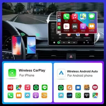 Проводной и беспроводной 2 в 1 AI Box Carplay Wifi и Bluetooth 5.0 Android Auto адаптер Plug and Play Smart Box OEM Carplay обновление