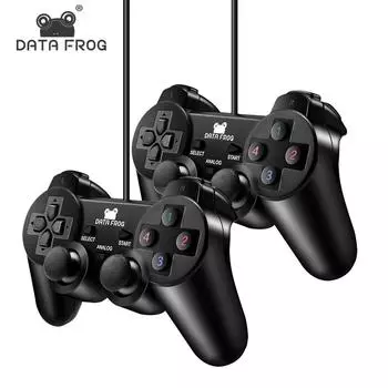 Проводной игровой контроллер DATA FROG, игровой джойстик, джойстик, USB-геймпад для ПК, ноутбука, вибрационные геймпады для Windows 7 и 10