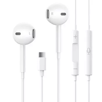 Проводной iPhone 15 HIFI типа C с прозрачным звуком, тяжелый, включает в себя поддержку громкой связи, совместимый с iPhone Pro, Xperia, Pixel, iPad Air4, наушники,