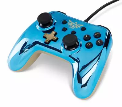 Проводной контроллер PowerA для Nintendo Switch Wild Controller The Legend of Zelda Chrome Zelda Blue Metal Product