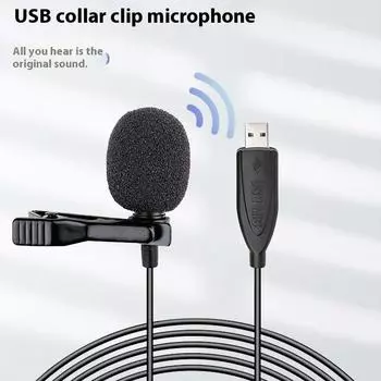 Проводной петличный микрофон для записи мобильных видеоконференций, USB-петличный микрофон для игровых потоков в реальном времени 3.5mm 4-segment interface