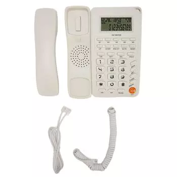 Проводной телефон Проводной телефон с большой кнопкой стационарный телефон для дома офиса отеля пожилых людей белый белый