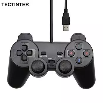 Проводной USB-контроллер, геймпад для WinXP/Win7/Win8/Win10 для ПК, компьютера, ноутбука чёрный