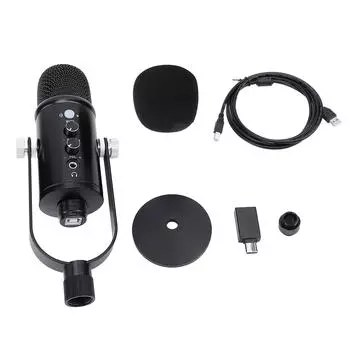 Проводной USB-микрофон, комплект Plug and Play, настольный суперкардиоидный конденсаторный микрофон для записи игр 20 Гц