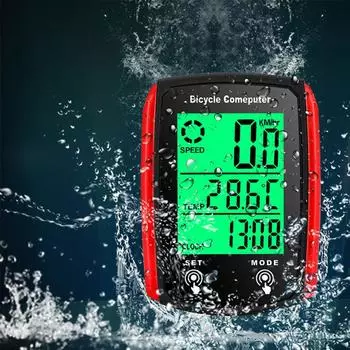 Проводной велосипедный компьютер Светодиодный цифровой велосипедный спидометр Одометр Сенсорный экран Велосипедный компьютер белый