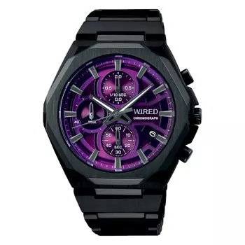 Проводные часы AGAT450 Black [Seiko Watch] Reflection Chronograph мужские