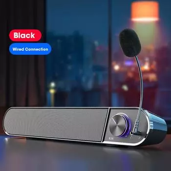 Проводные колонки для компьютера ПК стерео басовые колонки саундбар громкоговорители с микрофонами полный спектр домашний кинотеатр