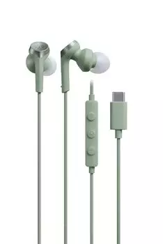 Проводные наушники Audio Technica GR с микрофоном USB Heavy Bass Canal Type PC Windows Mac Android Green ATH-CKS330C 1.2m Type-C