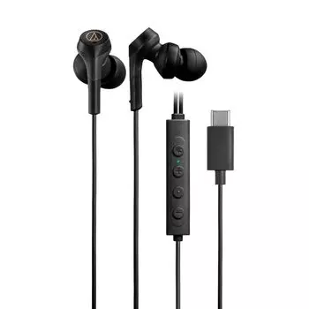 Проводные наушники Audio Technica Type C с шумоподавлением, пульт дистанционного управления, герметичные, высокого качества, ATH-CKS330NC, 1,2 м [без задержки, микрофон,