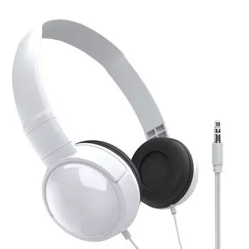 Проводные наушники Bass HiFi Over Ear Headset Earphoned Stereo Noise Cancelling белый