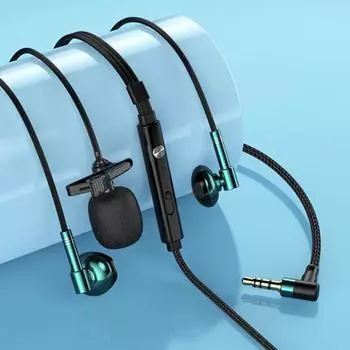 Проводные наушники C81, двойной микрофон, эргономичные наушники-вкладыши с отменой записи под прямым углом, прямые трансляции, игровые наушники-вкладыши зелёный