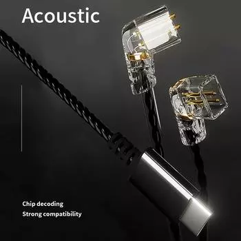 Проводные наушники D6 типа C, кабель 0,75 мм, двухконтактные кабели для наушников, сменные аксессуары для CCA/KZ/TRN/QDC/DUNU/SIMGOT