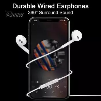 Проводные наушники Hi-Fi звук без задержки, кнопка шумоподавления, эргономичный дизайн, вкладыши-вкладыши типа C для iPhone 15 белый