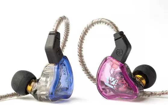 Проводные наушники KBEAR KS2, мониторные наушники, гибридные наушники-вкладыши, игровые, канального типа, смоляная полость, медный провод OFC, звукоизоляция, четыре колеса