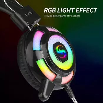 Проводные наушники KUBITE, игровые наушники-вкладыши с RGB-подсветкой, суперослепительный интерфейсный провод чёрный