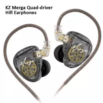 Проводные наушники KZ Merga 3,5 мм, 2DD динамические драйверы, шумоподавление, наушники-вкладыши Hi-Fi с высоким разрешением и микрофоном, игровая гарнитура. No Mic коричневый