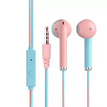 Проводные наушники Macaron 3,5 мм Super Bass HiFi Stereo с микрофоном для iPhone Xiaomi Realme Samsung Oppo Hands-Free Call чёрный
