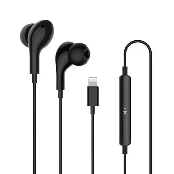 Проводные наушники MFi для iPhone Canal с магнитным дизайном и управлением, стереонаушники для удаленной работы и работы дома, совместимые с наушниками Lightning