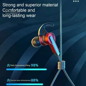 Проводные наушники, проводная гарнитура с динамическим звуком, наушники-вкладыши с шумоподавлением для мобильного телефона, компьютера 3.5m чёрный