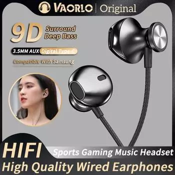 Проводные наушники с цифровым чипом DAC 3,5 мм AUX/Type-C 9D HIFI Heavy Bass Surround Stereo Sound In-Ear Headsets для Samsung Android iPhone 15/16 3.5MM AUX White