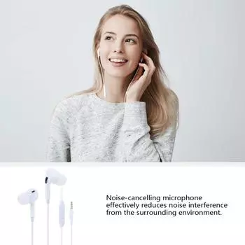 Проводные наушники с микрофоном 3,5 мм наушники-вкладыши с микрофоном подходят для смартфонов компьютеров ноутбуков белый