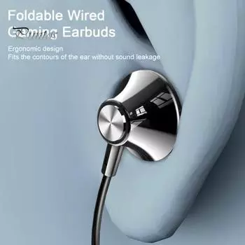 Проводные наушники с микрофоном 3,5 мм Type-C, наушники-вкладыши с шумоподавлением, управление звуковой линией Hi-Fi, запись потоковой передачи музыки в реальном времени, игровые наушники-вкладыши 3.5mm чёрный