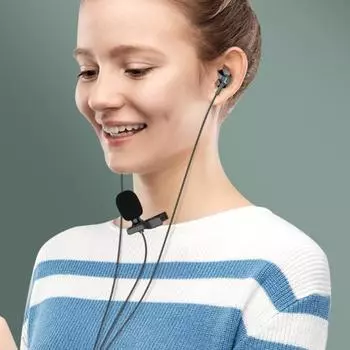 Проводные наушники с микрофоном, двойной штекер 3,5 мм, полувкладыши, шумоподавление, управление линией, запись потоковой передачи в реальном времени, игровые наушники-вкладыши чёрный