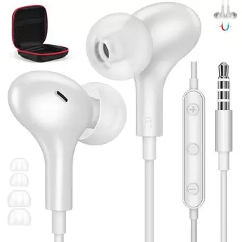 Проводные наушники с микрофоном Совместимость с разъемом Совместимость с AQUOS Sense8 Wish2 Совместимость с AQUOS Sense8 Wish2 Регулировка громкости Вызов белый