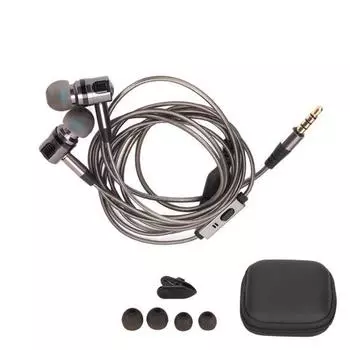 Проводные наушники с шумоизоляцией, спортивные наушники 3,5 мм с коробкой для хранения, сменные насадки для мобильного телефона