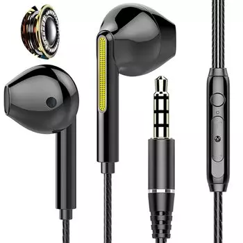 Проводные наушники с шумоподавлением Проводные наушники с объемным звучанием и усилением басов Игровые наушники с микрофоном Звуковой эффект кажется