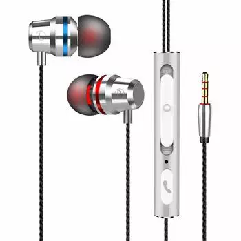 Проводные наушники Samci с микрофоном и пультом дистанционного управления. Компактные наушники с мощной звукоизоляцией и мощными басами. Совместимость с Samsung Huawei.