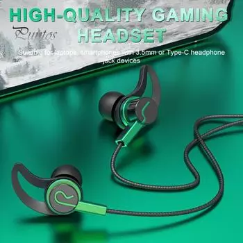 Проводные наушники со стереозвуком, спортивная гарнитура с микрофоном, разъем 3,5 мм/тип-C, наушники-вкладыши для игровых музыкальных звонков 3.5m синий