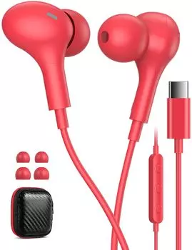 Проводные наушники типа C с микрофоном, магнитный канальный тип, совместимый с iPhone 15, Pixel 8a, 7a, S23, S24, Ultra, z, flip, Pro, mini6, 10th