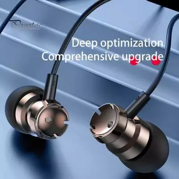 Проводные наушники, универсальные внутриканальные наушники с HIFI Sound Surround Bass, встроенным микрофоном с шумоподавлением, наушники 3,5 мм платиновый