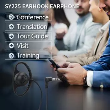 Проводные наушники, универсальный ушной крючок, профессиональный Hi-Fi звуковой эффект, 1,2 м, 3,5 мм, наушники для конференций, стереонаушник для синхронного перевода чёрный