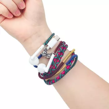 Проводные наушники URIZONS с цветной оплеткой USB C - цифровые наушники TYPE C можно носить в ухе и на руке, наушники-браслеты