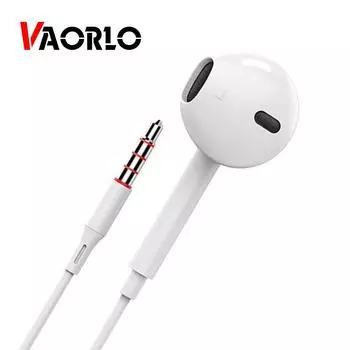 Проводные наушники VAORLO с сабвуфером 3,5 мм, супер HiFi басы, удобные наушники-вкладыши, совместимые со смартфонами, ПК, ноутбуками белый