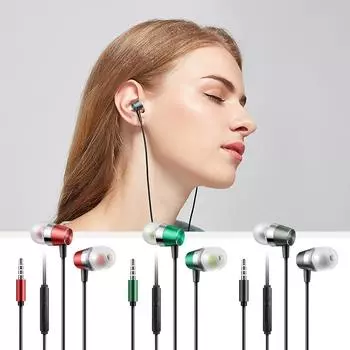 Проводные наушники-вкладыши 3,5 мм, спортивные наушники-вкладыши с микрофоном для ПК, компьютеров, ноутбуков, планшетов, смартфонов 1