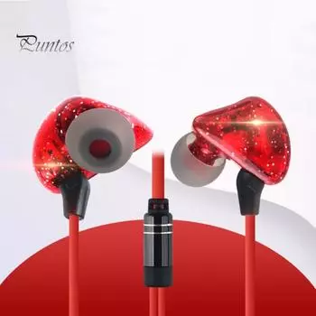 Проводные наушники-вкладыши Hi-Fi стерео длинный кабель с разъемом 3,5 мм, музыкальные наушники-вкладыши, наушники для мониторинга для прямой трансляции красный