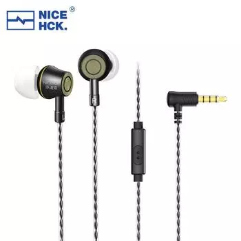 Проводные наушники-вкладыши NiceHCK HIFI с игровым музыкальным эквалайзером without MIC чёрный