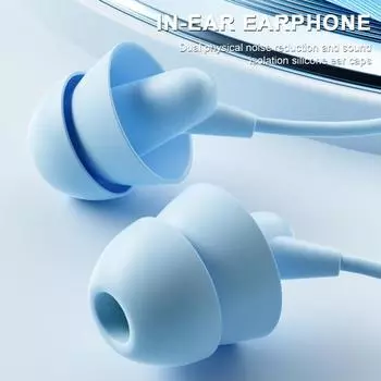 Проводные наушники-вкладыши с микрофоном Стереозвук Глубокие басы без искажений Управление линией Гарнитура-вкладыш Аксессуары для телефона чёрный