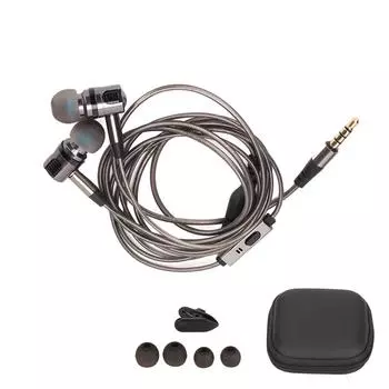 Проводные наушники-вкладыши с шумоизоляцией, проводным управлением, 3,5 мм, спортивные наушники с коробкой для хранения, сменные насадки для ушей