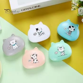 Проводные наушники-вкладыши с шумоподавлением, универсальные стереонаушники Hi-Fi с коробкой для хранения мультяшных кошачьих ушей для мобильного телефона серый