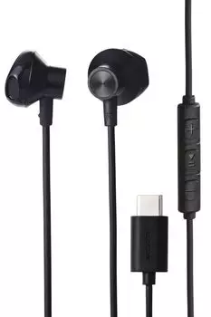 Проводные наушники-вкладыши, сверхпрочные, устойчивые к смещению звука и видео, с регулировкой, черные EHP-DF13IMBK EHP-DF13IMBK Type-C