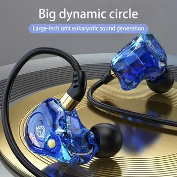 Проводные наушники-вкладыши унисекс Mega Bass с микрофоном Clear Sound Gaming Универсальный интерфейс 3,5 мм синий