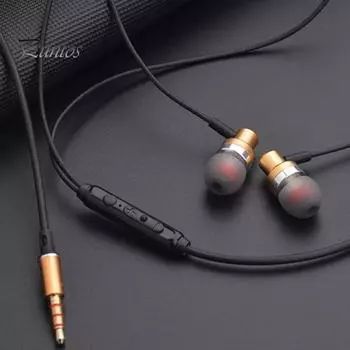 Проводные наушники-вкладыши V3, штекер управления, стереофонический объемный шум, 3,5 мм, игровые наушники с тяжелыми басами для дома 3.5mm золотистый